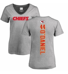 NFL Women's Nike Kansas City Chiefs #44 Dorian O'Daniel Ash Backer V-Neck T-Shirt