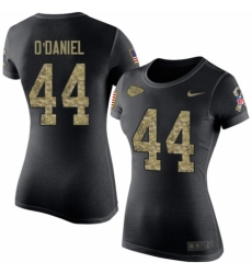 NFL Women's Nike Kansas City Chiefs #44 Dorian O'Daniel Black Camo Salute to Service T-Shirt