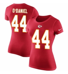 NFL Women's Nike Kansas City Chiefs #44 Dorian O'Daniel Red Rush Pride Name & Number T-Shirt