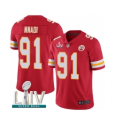 Men's Kansas City Chiefs #91 Derrick Nnadi Red Team Color Vapor Untouchable Limited Player Super Bowl LIV Bound Football Jersey