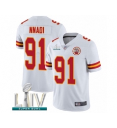 Men's Kansas City Chiefs #91 Derrick Nnadi White Vapor Untouchable Limited Player Super Bowl LIV Bound Football Jersey
