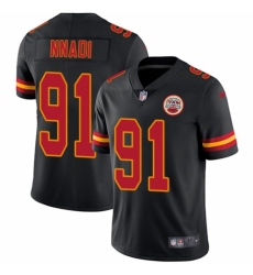 Men's Nike Kansas City Chiefs #91 Derrick Nnadi Limited Black Rush Vapor Untouchable NFL Jersey