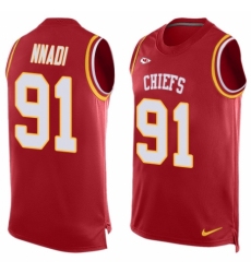 Men's Nike Kansas City Chiefs #91 Derrick Nnadi Limited Red Player Name & Number Tank Top NFL Jersey