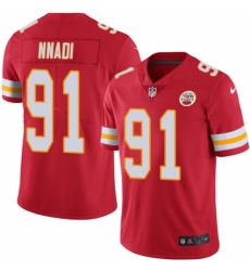 Men's Nike Kansas City Chiefs #91 Derrick Nnadi Red Team Color Vapor Untouchable Limited Player NFL Jersey