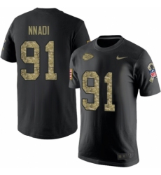 NFL Men's Nike Kansas City Chiefs #91 Derrick Nnadi Black Camo Salute to Service T-Shirt