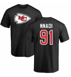 NFL Nike Kansas City Chiefs #91 Derrick Nnadi Black Name & Number Logo T-Shirt