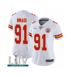 Women's Kansas City Chiefs #91 Derrick Nnadi White Vapor Untouchable Limited Player Super Bowl LIV Bound Football Jersey