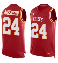 Men's Nike Kansas City Chiefs #24 David Amerson Limited Red Player Name & Number Tank Top NFL Jersey
