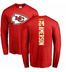 NFL Nike Kansas City Chiefs #24 David Amerson Red Backer Long Sleeve T-Shirt