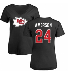 NFL Women's Nike Kansas City Chiefs #24 David Amerson Black Name & Number Logo Slim Fit T-Shirt