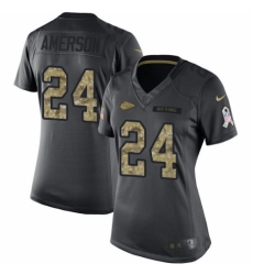 Women's Nike Kansas City Chiefs #24 David Amerson Limited Black 2016 Salute to Service NFL Jersey