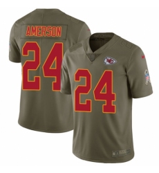 Youth Nike Kansas City Chiefs #24 David Amerson Limited Olive 2017 Salute to Service NFL Jersey