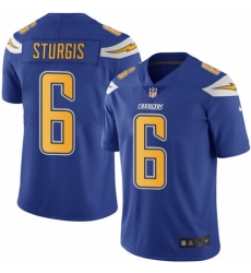 Men's Nike Los Angeles Chargers #6 Caleb Sturgis Elite Electric Blue Rush Vapor Untouchable NFL Jersey
