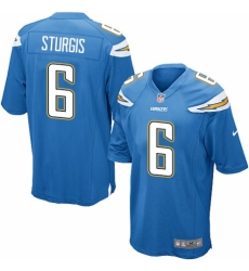 Men's Nike Los Angeles Chargers #6 Caleb Sturgis Game Electric Blue Alternate NFL Jersey