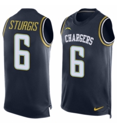 Men's Nike Los Angeles Chargers #6 Caleb Sturgis Limited Navy Blue Player Name & Number Tank Top NFL Jersey