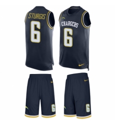 Men's Nike Los Angeles Chargers #6 Caleb Sturgis Limited Navy Blue Tank Top Suit NFL Jersey