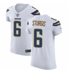 Men's Nike Los Angeles Chargers #6 Caleb Sturgis White Vapor Untouchable Elite Player NFL Jersey