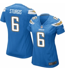 Women's Nike Los Angeles Chargers #6 Caleb Sturgis Game Electric Blue Alternate NFL Jersey
