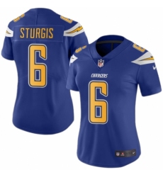 Women's Nike Los Angeles Chargers #6 Caleb Sturgis Limited Electric Blue Rush Vapor Untouchable NFL Jersey