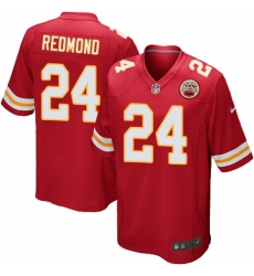 Men's Nike Kansas City Chiefs #24 Will Redmond Game Red Team Color NFL Jersey