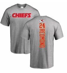NFL Nike Kansas City Chiefs #24 Will Redmond Ash Backer T-Shirt