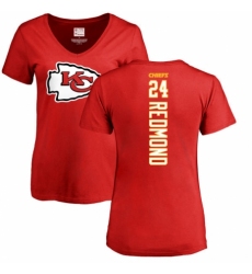 NFL Women's Nike Kansas City Chiefs #24 Will Redmond Red Backer T-Shirt