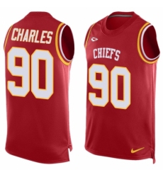 Men's Nike Kansas City Chiefs #90 Stefan Charles Limited Red Player Name & Number Tank Top NFL Jersey