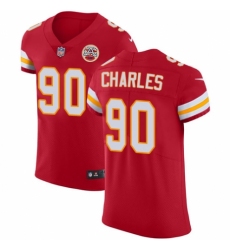 Men's Nike Kansas City Chiefs #90 Stefan Charles Red Team Color Vapor Untouchable Elite Player NFL Jersey