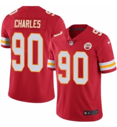 Men's Nike Kansas City Chiefs #90 Stefan Charles Red Team Color Vapor Untouchable Limited Player NFL Jersey