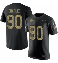 NFL Men's Nike Kansas City Chiefs #90 Stefan Charles Black Camo Salute to Service T-Shirt