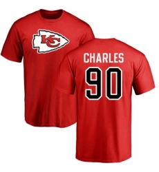 NFL Nike Kansas City Chiefs #90 Stefan Charles Red Name & Number Logo T-Shirt