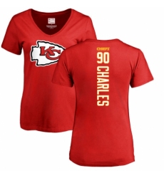 NFL Women's Nike Kansas City Chiefs #90 Stefan Charles Red Backer T-Shirt