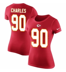 NFL Women's Nike Kansas City Chiefs #90 Stefan Charles Red Rush Pride Name & Number T-Shirt