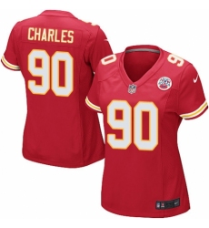 Women's Nike Kansas City Chiefs #90 Stefan Charles Game Red Team Color NFL Jersey