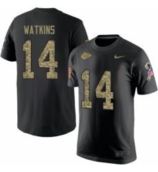 NFL Men's Nike Kansas City Chiefs #14 Sammy Watkins Black Camo Salute to Service T-Shirt