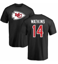 NFL Nike Kansas City Chiefs #14 Sammy Watkins Black Name & Number Logo T-Shirt