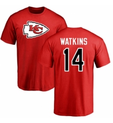 NFL Nike Kansas City Chiefs #14 Sammy Watkins Red Name & Number Logo T-Shirt