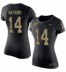 NFL Women's Nike Kansas City Chiefs #14 Sammy Watkins Black Camo Salute to Service T-Shirt