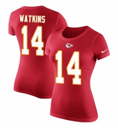 NFL Women's Nike Kansas City Chiefs #14 Sammy Watkins Red Rush Pride Name & Number T-Shirt