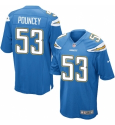 Men's Nike Los Angeles Chargers #53 Mike Pouncey Game Electric Blue Alternate NFL Jersey