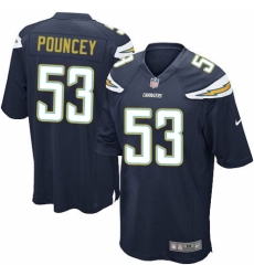 Men's Nike Los Angeles Chargers #53 Mike Pouncey Game Navy Blue Team Color NFL Jersey