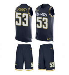 Men's Nike Los Angeles Chargers #53 Mike Pouncey Limited Navy Blue Tank Top Suit NFL Jersey