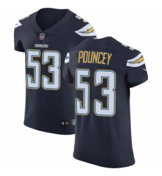 Men's Nike Los Angeles Chargers #53 Mike Pouncey Navy Blue Team Color Vapor Untouchable Elite Player NFL Jersey