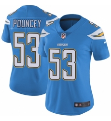 Women's Nike Los Angeles Chargers #53 Mike Pouncey Electric Blue Alternate Vapor Untouchable Elite Player NFL Jersey