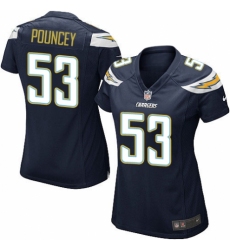 Women's Nike Los Angeles Chargers #53 Mike Pouncey Game Navy Blue Team Color NFL Jersey