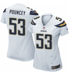 Women's Nike Los Angeles Chargers #53 Mike Pouncey Game White NFL Jersey