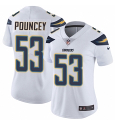 Women's Nike Los Angeles Chargers #53 Mike Pouncey White Vapor Untouchable Elite Player NFL Jersey