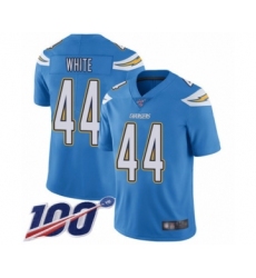 Men's Los Angeles Chargers #44 Kyzir White Electric Blue Alternate Vapor Untouchable Limited Player 100th Season Football Jersey