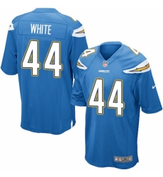 Men's Nike Los Angeles Chargers #44 Kyzir White Game Electric Blue Alternate NFL Jersey