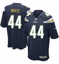 Men's Nike Los Angeles Chargers #44 Kyzir White Game Navy Blue Team Color NFL Jersey